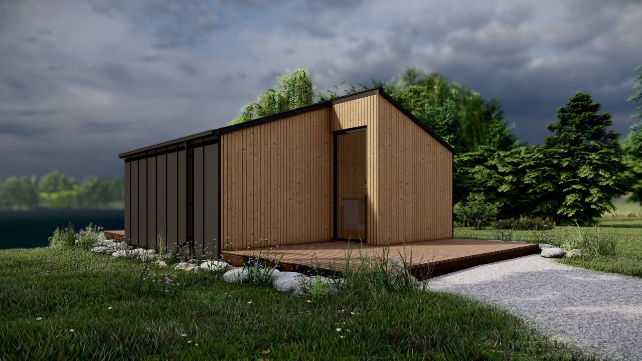 Tiny House - Modulhus - Minihus - Containerhus, Prefabricerat Hus - 20,83 m² - Energieffektiv - SIP-Modell