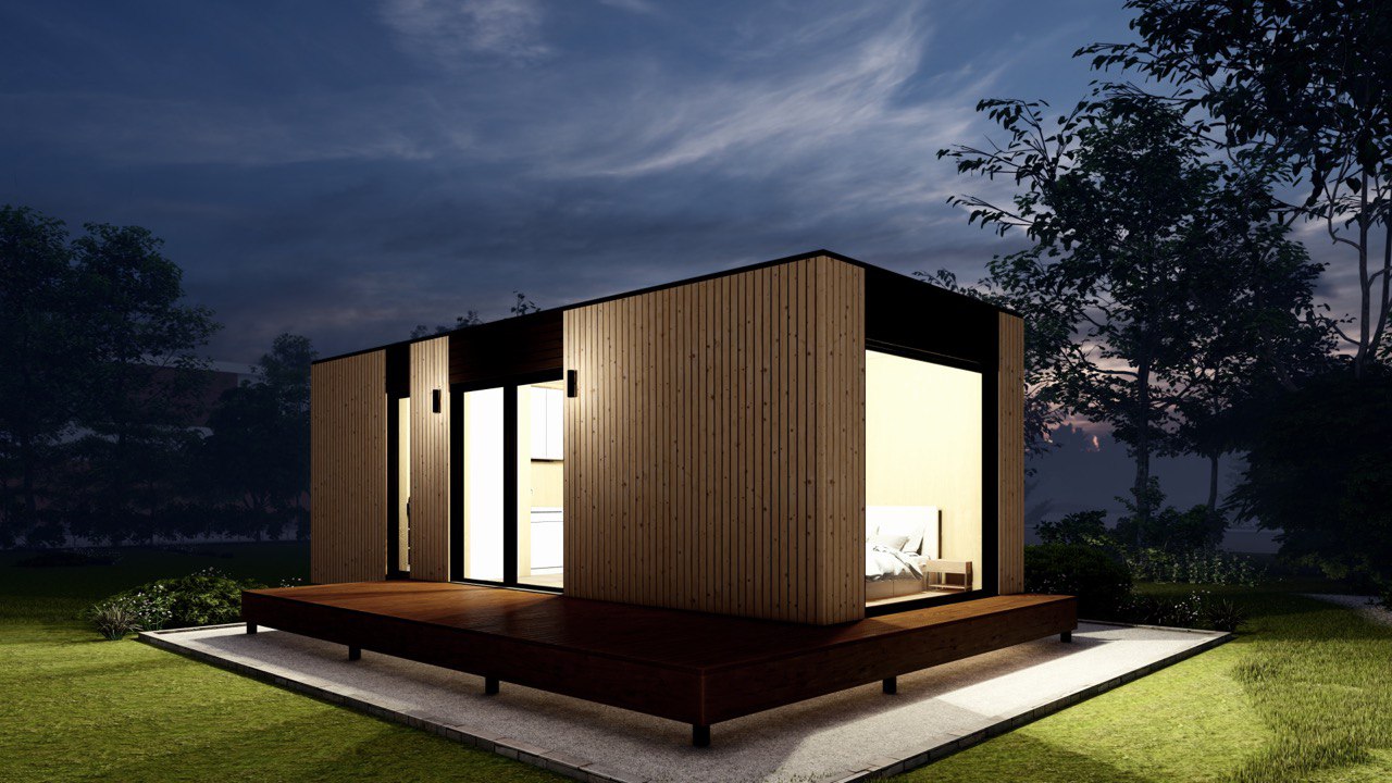 Tiny House - Modulhus - Minihus - Containerhus, Prefabricerat Hus - 29 m² - Energieffektiv - SIP-Modell