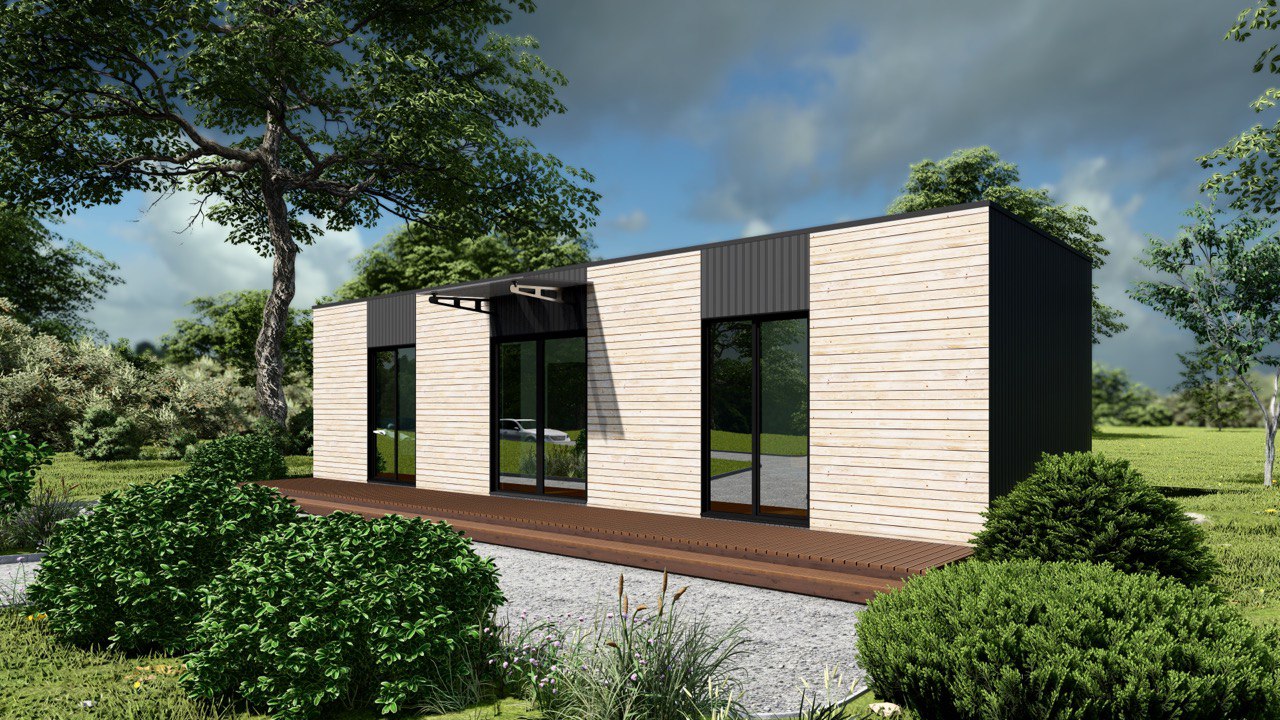 Tiny House - Modulhus - Minihus - Containerhus, Prefabricerat Hus - 39 m² - Energieffektiv - SIP-Modell