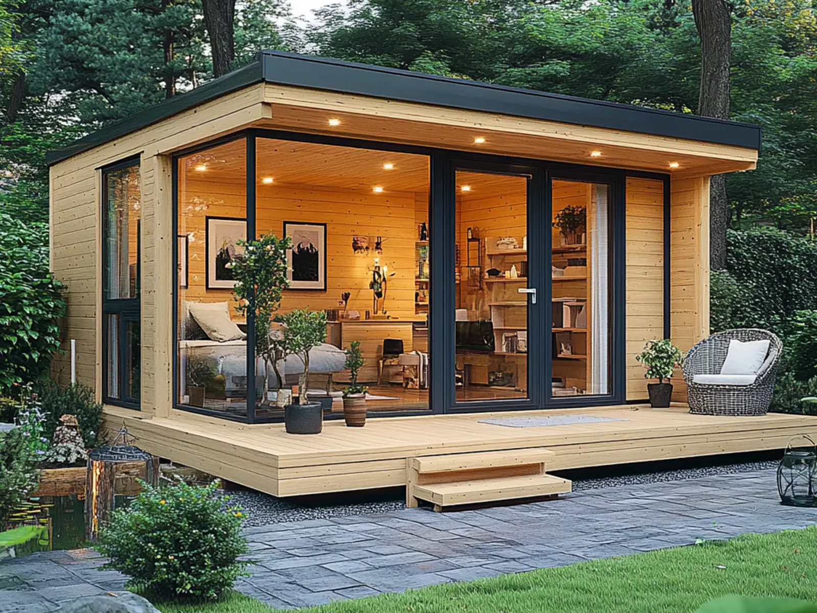 Tiny House - Modulhus - Minihus - Containerhus, Prefabricerat Hus - 50 m² - Energieffektiv - SIP-Modell