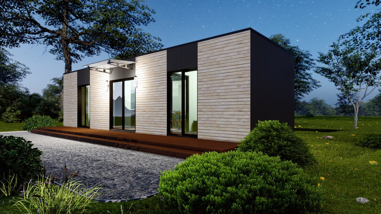Tiny House - Modulhus - Minihus - Containerhus, Prefabricerat Hus - 39 m² - Energieffektiv - SIP-Modell