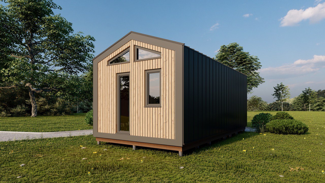 Tiny House - Modulhus - Minihus - Containerhus, Prefabricerat Hus - 28 m² - Energieffektiv - SIP-Modell Tiny House - Modulhus - Minihus - Containerhus, Prefabricerat Hus - 28 m² - Energieffektiv - SIP-Modell