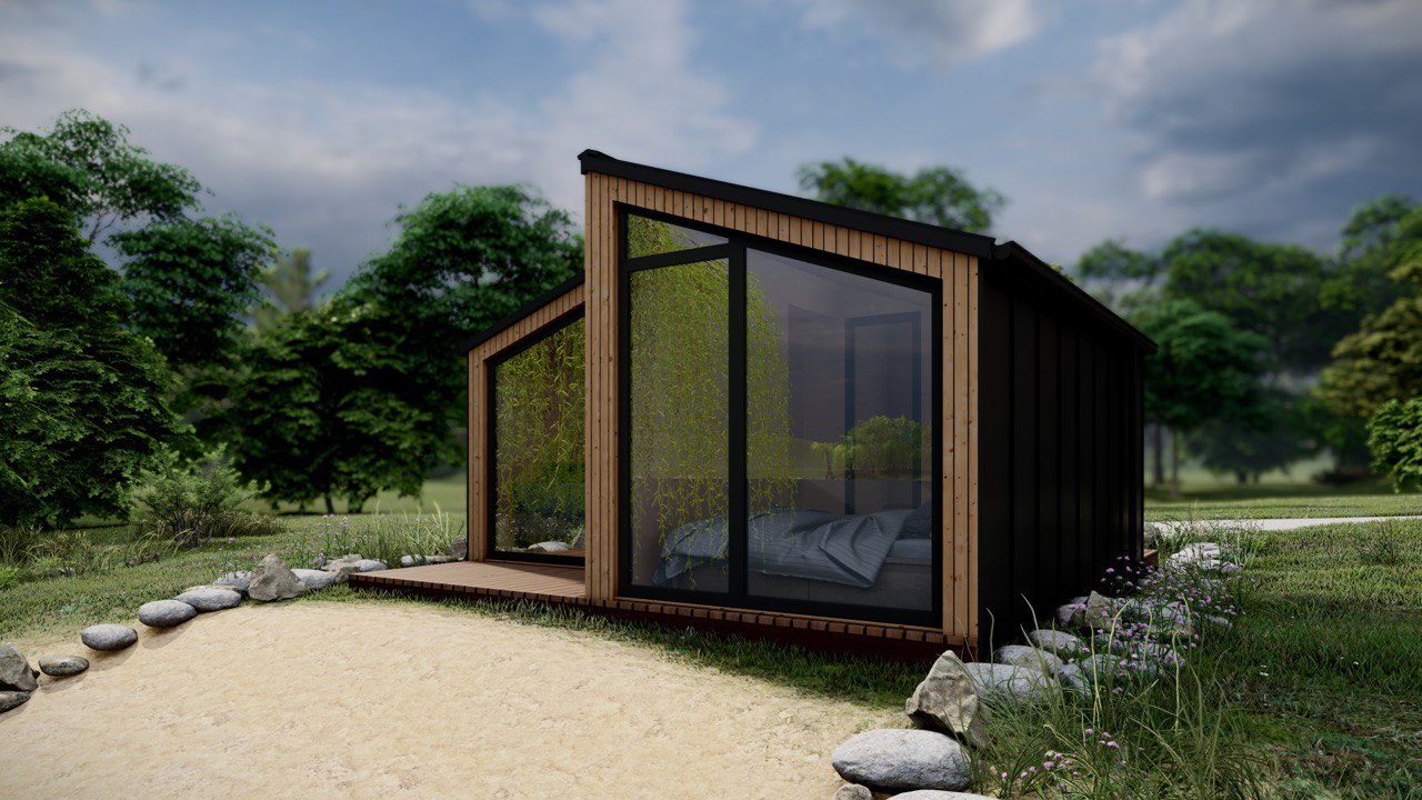 Tiny House - Modulhus - Minihus - Containerhus, Prefabricerat Hus - 20,83 m² - Energieffektiv - SIP-Modell