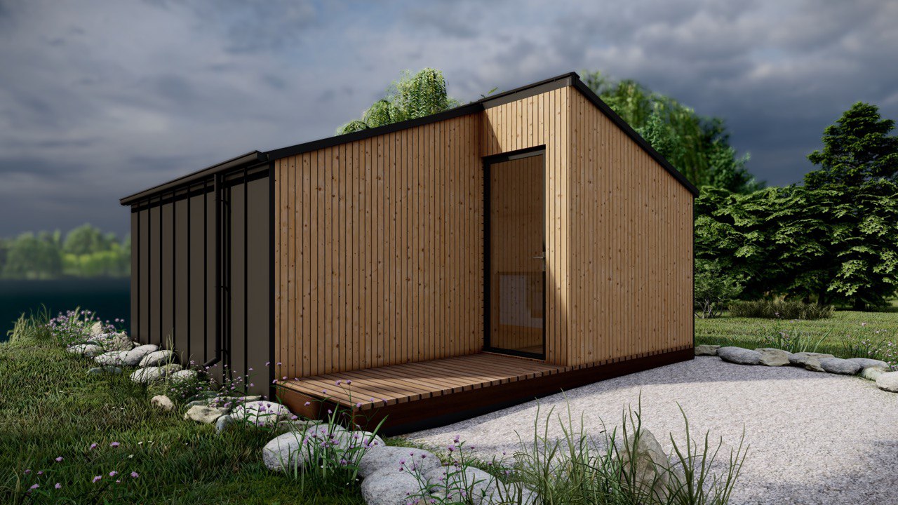 Tiny House - Modulhus - Minihus - Containerhus, Prefabricerat Hus - 20,83 m² - Energieffektiv - SIP-Modell