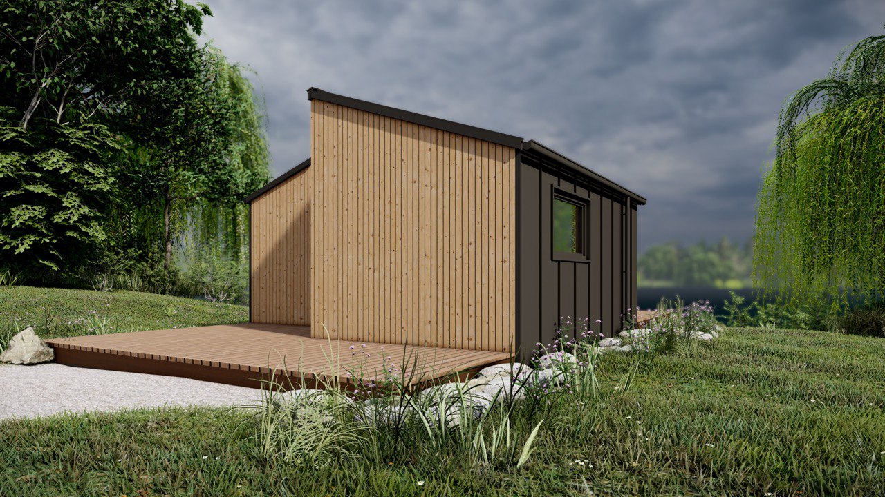 Tiny House - Modulhus - Minihus - Containerhus, Prefabricerat Hus - 20,83 m² - Energieffektiv - SIP-Modell