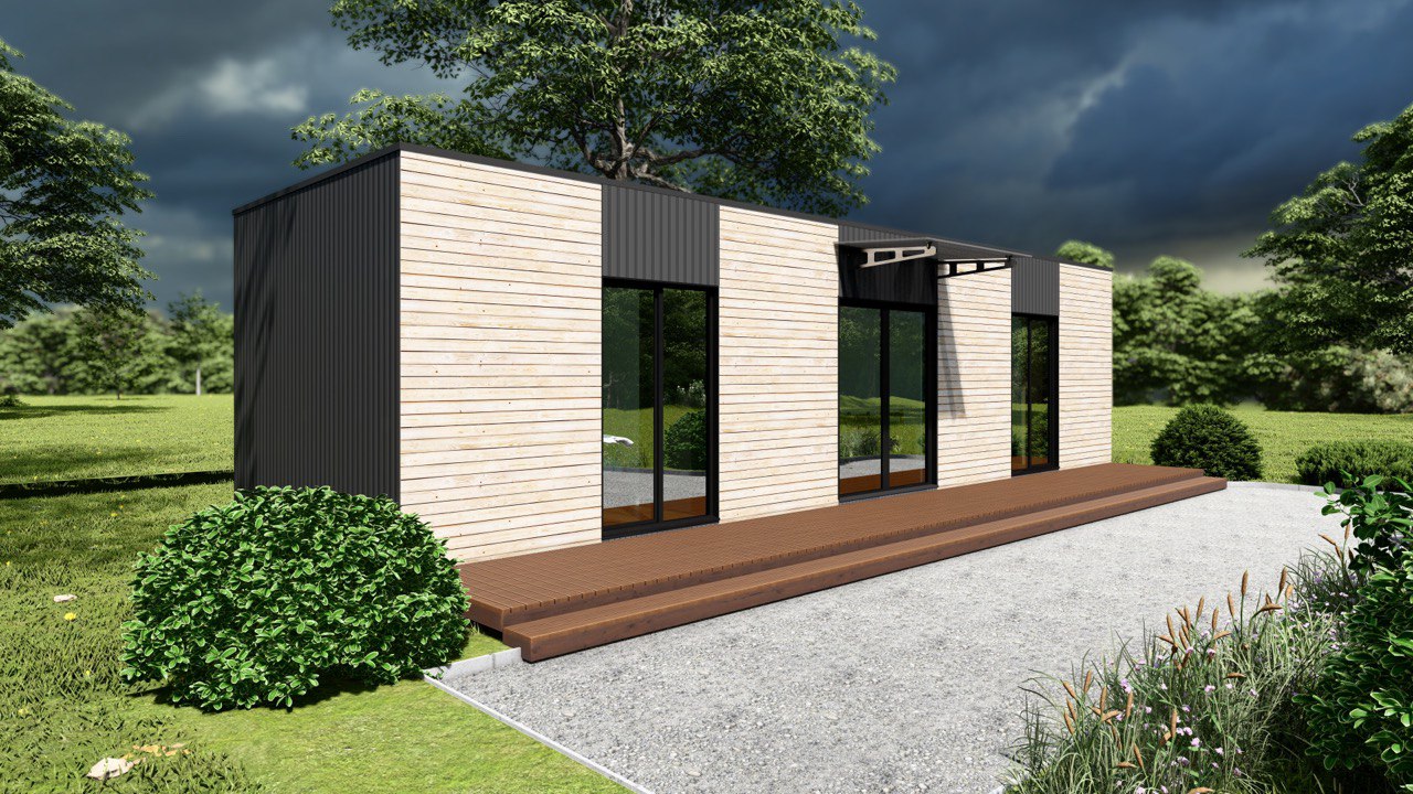 Tiny House - Modulhus - Minihus - Containerhus, Prefabricerat Hus - 39 m² - Energieffektiv - SIP-Modell