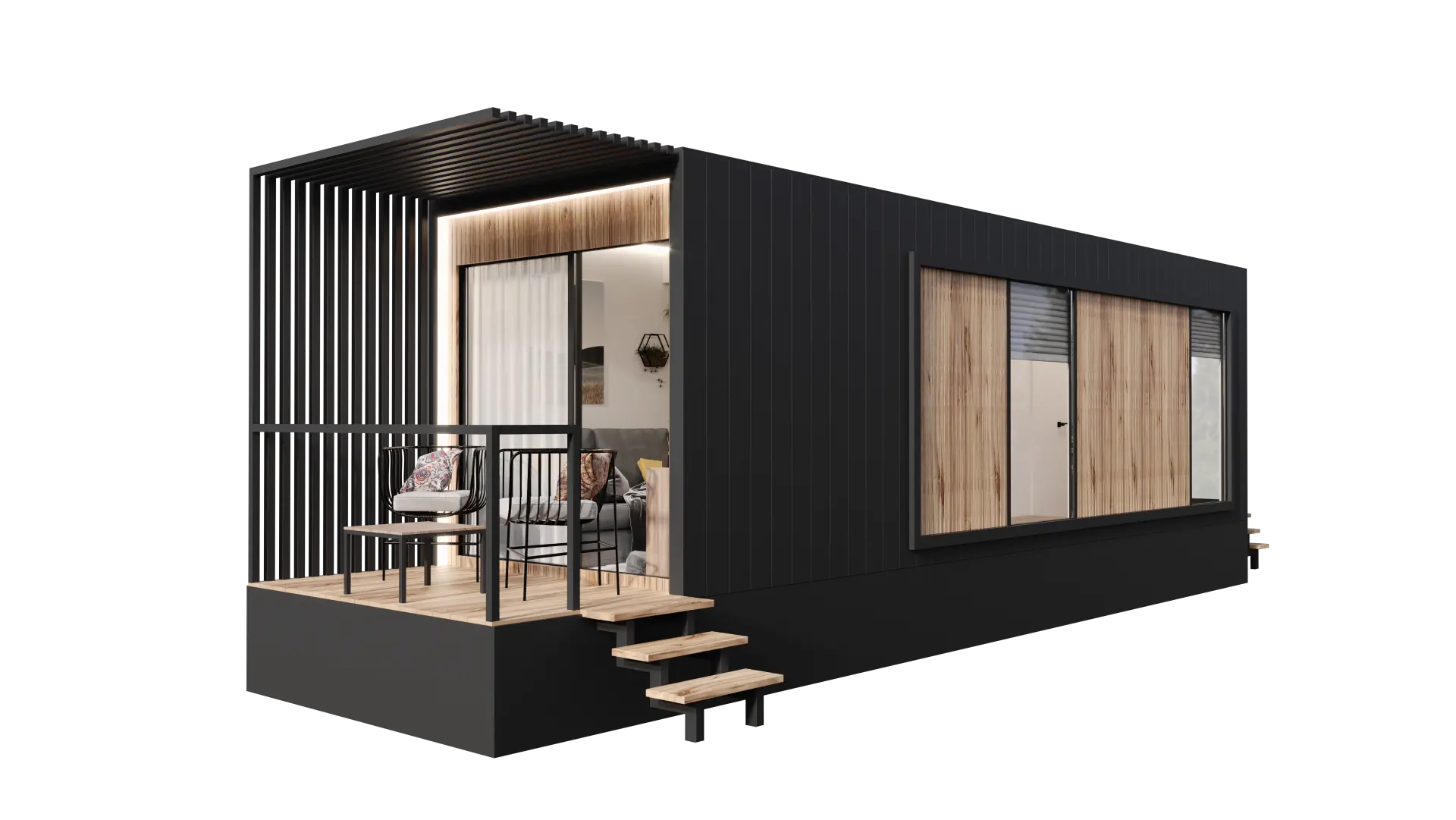 Tiny House, Containerhus, Modulhus, Minihus, 17.82 m² -för 2 personer- Modell D