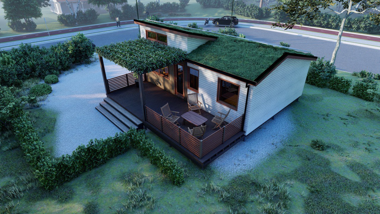 Tiny House - Modulhus - Minihus - Containerhus, Prefabricerat Hus - 50 m² - Energieffektiv - SIP-Modell