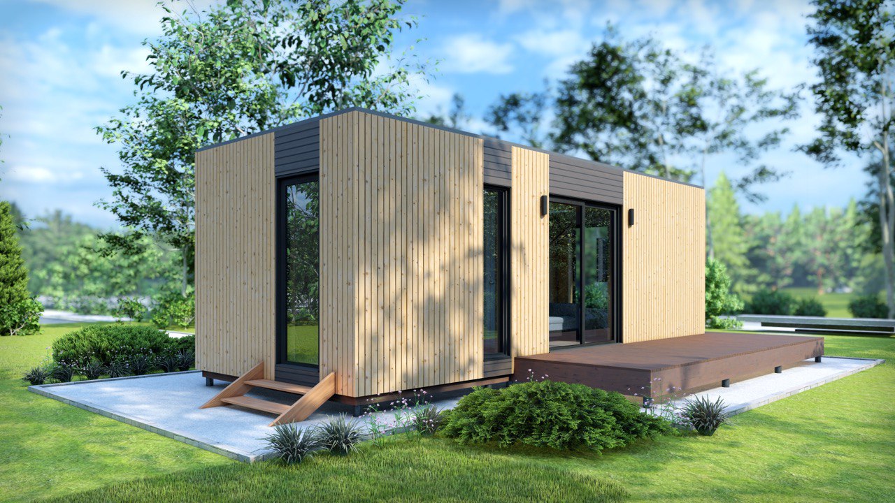 Tiny House - Modulhus - Minihus - Containerhus, Prefabricerat Hus - 29 m² - Energieffektiv - SIP-Modell