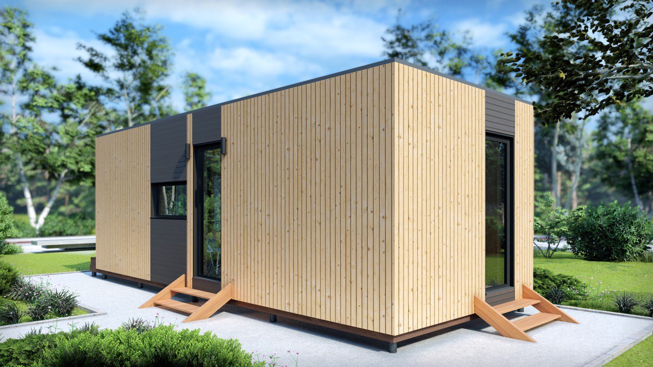 Tiny House - Modulhus - Minihus - Containerhus, Prefabricerat Hus - 29 m² - Energieffektiv - SIP-Modell