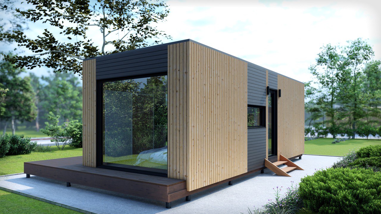 Tiny House - Modulhus - Minihus - Containerhus, Prefabricerat Hus - 29 m² - Energieffektiv - SIP-Modell