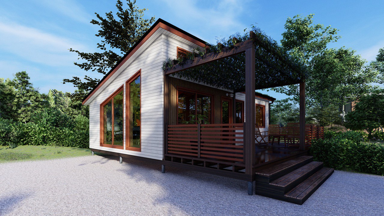 Tiny House - Modulhus - Minihus - Containerhus, Prefabricerat Hus - 50 m² - Energieffektiv - SIP-Modell
