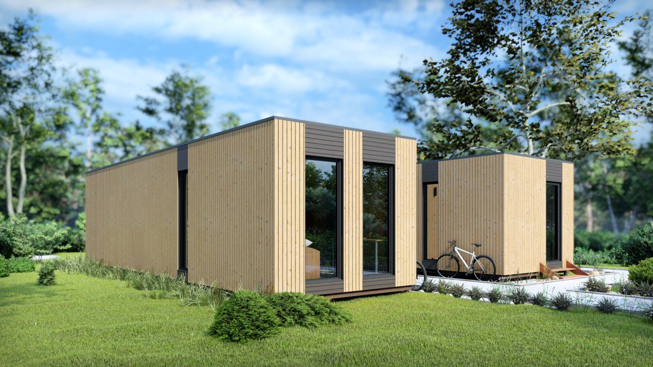 Tiny House - Modulhus - Minihus - Containerhus, Prefabricerat Hus - 88,6 m² - Energieffektiv - SIP-Modell