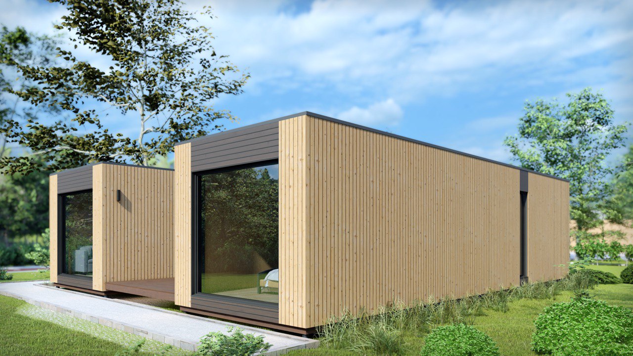 Tiny House - Modulhus - Minihus - Containerhus, Prefabricerat Hus - 88,6 m² - Energieffektiv - SIP-Modell